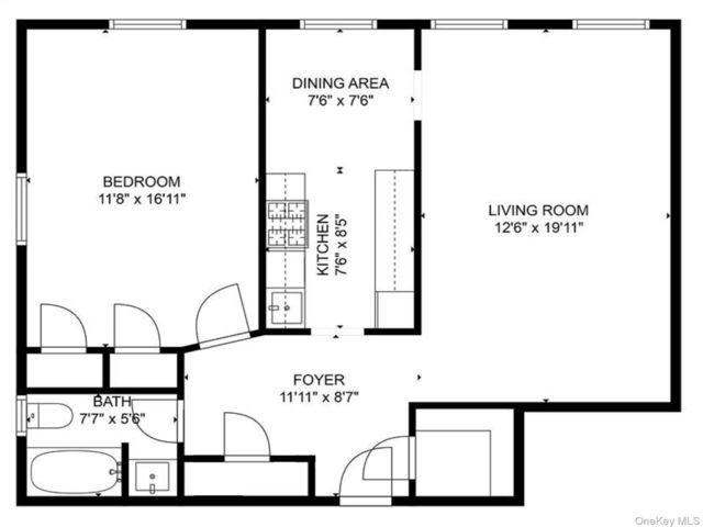  1 BR,  1.00 BTH &nbsp;Mid rise style home in Jackson Heights